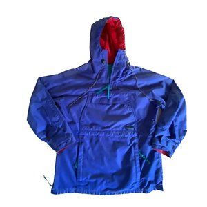 Vintage Columbia Anorak Pullover Hooded Jacket Kangaroo Pocket Womens Medium EUC